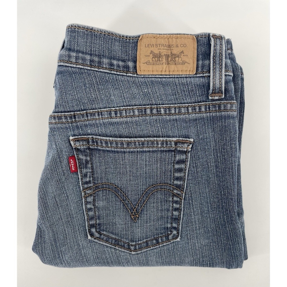 Levi's 515 Boot Cut Jeans Womens 4 Short 29x28 Blue Stretch Y2K Western Classic
